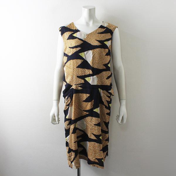 Mina Perhonen ミナペルホネン Tour ノースリーブ ワンピース 36 ネイビー ブラウン ブランド古着 買取販売 Tresor 通販 Yahoo ショッピング