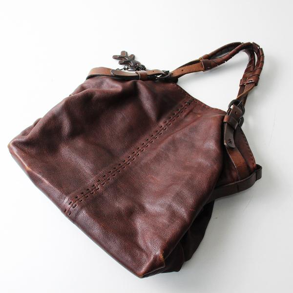 Henry Beguelin レザートートバッグ ダークブラウン-