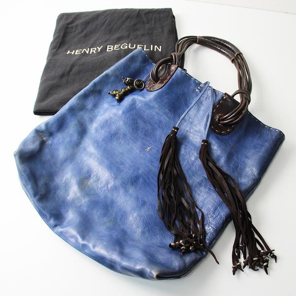 エンリーベグリン レザー トートバッグ 黒 オミノ刺繍 チャーム エンリーベグリン レザー トートバッグ 黒 オミノ刺繍 チャーム