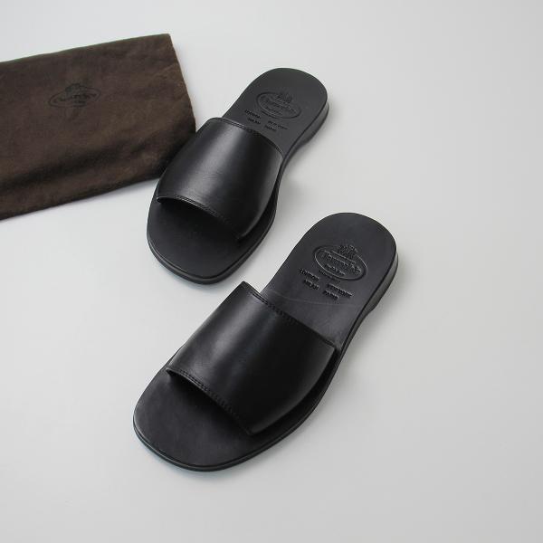 美品 Church's チャーチ レザーサンダル 6.5/ブラック メンズ 25.5cm