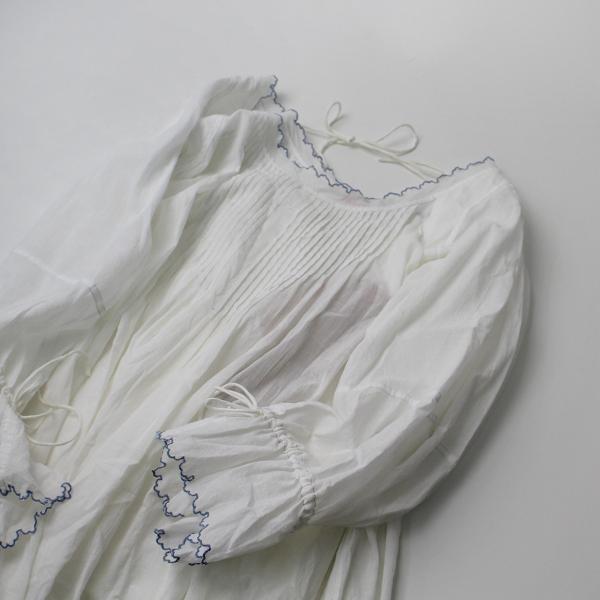 TOWAVASE トワヴァーズ アンファンスリーブドレス F/ホワイト×ブルー