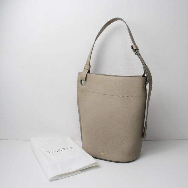 美品 ORSETTO オルセット レザー TAZZA バケツ型 バッグ /ベージュ