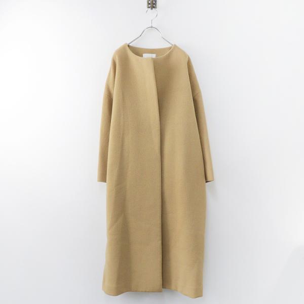 【中古】Lisiere L'Appartement リジェール アパルトモン Lisiere N C coat ノーカラーコート ロング丈 34 ベージュ 定価7.5万 アパルトモン L'Appartement Lisiere N/C Coat 34/キャメル