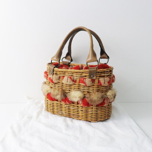 エバゴス ebagos かご カゴ バッグ 羊毛 刺繍 鞄 ナチュラル 手編み