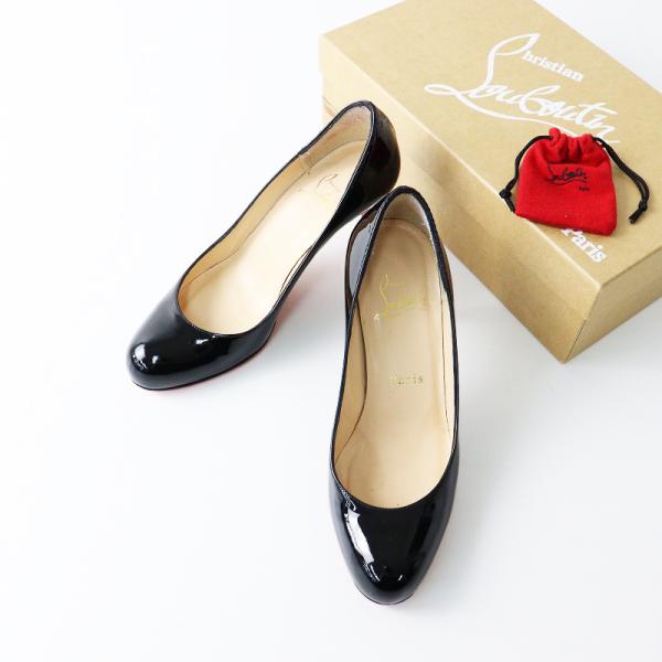 美品☆クリスチャンルブタンパテントパンプスエナメルヒール35 Christian Louboutin 【スプリングセール】クリスチャンルブタン