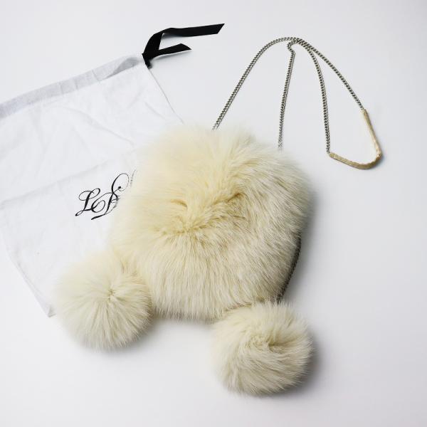 LUDLOW 美品 ラドロー ポンポン付き ファー ショルダーバッグ/□ オフ  