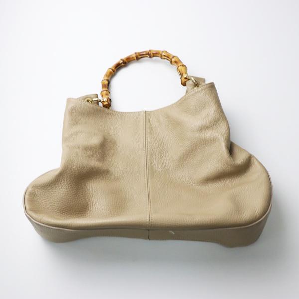 美品 2020AW イタリア製 ミロス MILOS バンブーワンハンドバッグ /ベージュ ハンドバッグ ワンハンドル 【2400014292145】 美品 2020AW イタリア製 ミロス MILOS バンブーワンハンドバッグ