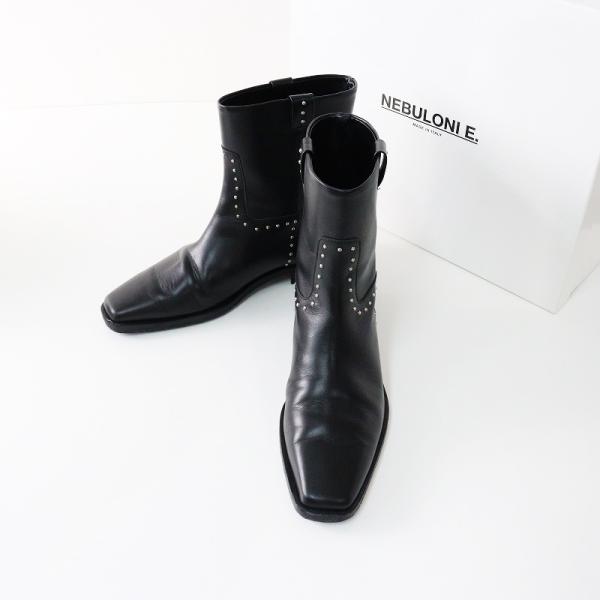 美品 定価9.3万 2024AW ネブローニ NEBULONI E. 7325B AKI スタッズ