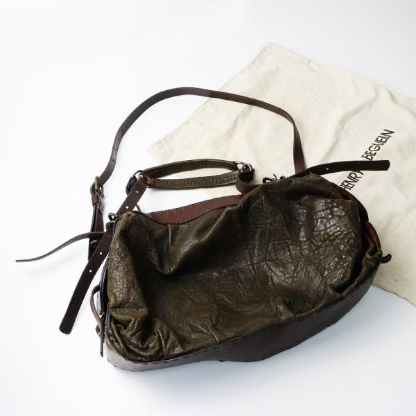 美品 エンリーベグリン HENRY BEGUELIN オミノ刺繍 エンボスレザー  