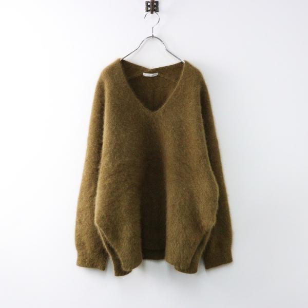 プラージュ Plage Fur Vスリットプルオーバー/ブラウン ニット セーター ファータッチニット Vネック 長袖 ゆったり【2400014340006】 プラージュ Plage Fur Vスリットプルオーバー/ブラウン ニット