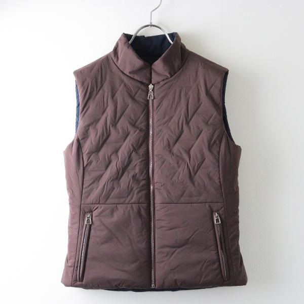 HERMES - 美品 レディース 2023年 エルメス HERMES Paddock II sleeveless gilet ジップアップ リバーシブルジレベスト S 茶X紺-.【2400014352559】 tresorstore_2400014352559
