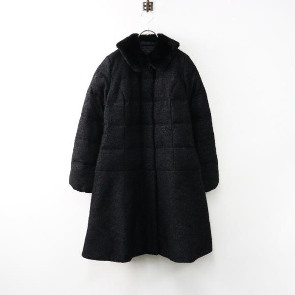 トッカ TOCCA ファー付き ツイード ダウンコート 2/ブラック 羽織り