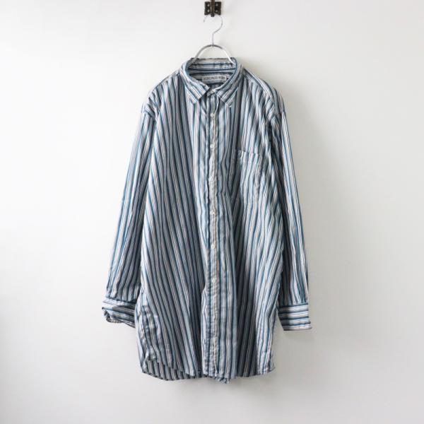USA製 インディビジュアライズドシャツ INDIVIDUALIZED SHIRTS スタンドカラーストライプチュニック/ブルー系 シャツ 【2400014431483】 INDIVIDUALIZED SHIRTS（インディビジュアライズドシャツ） USA製