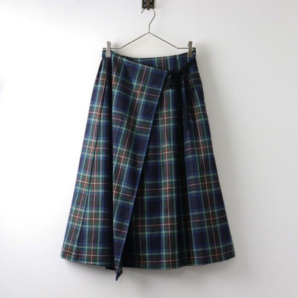 美品 2022AW ネストローブ nest Robe ウールタータンチェック ラップ