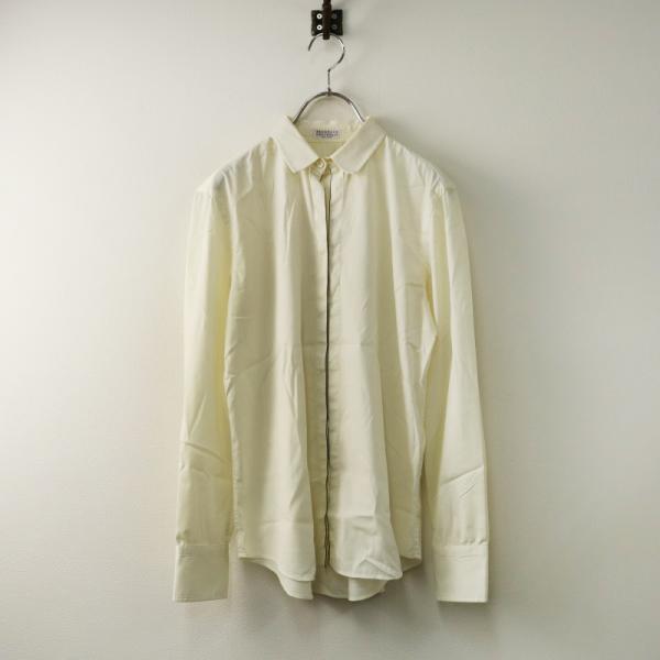 イタリア製 ブルネロクチネリ BRUNELLO CUCINELLI コットン モニーレ シャツ XS/オフホワイト ブラウス カットソー【2400014502602】 イタリア製 ブルネロクチネリ BRUNELLO CUCINELLI コットン モニーレ