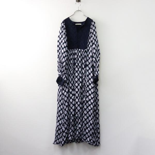 未使用級✨ヌキテパ モダールサテンフラワーツリープリント ヨークドレス 2024 NE QUITTEZ PAS! 2024 ヌキテパ ne Quittez pas モダールサテン