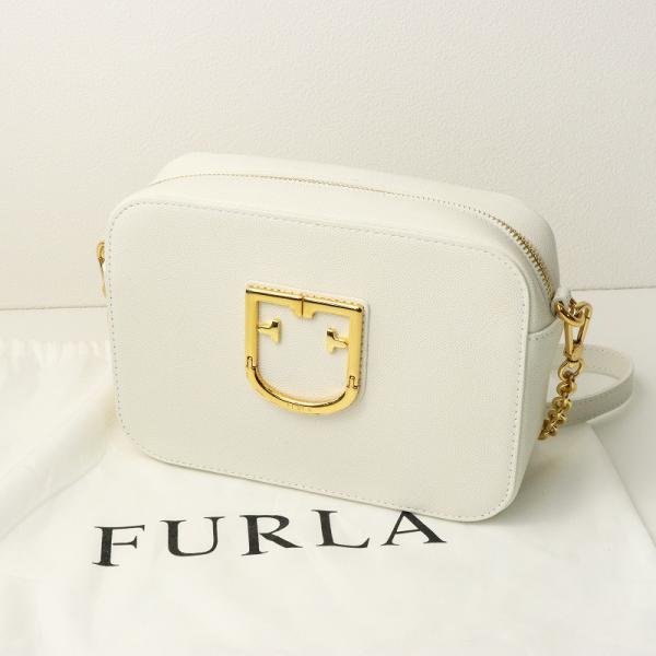 美品 フルラ FURLA BRAVA MINI CROSSBODY レザーショルダーバッグ｜オフホワイト ミニ クロスボディ ポシェット【2400014565799】 FURLA（フルラ） 美品 FURLA BRAVA MINI CROSSBODY レザーショルダー