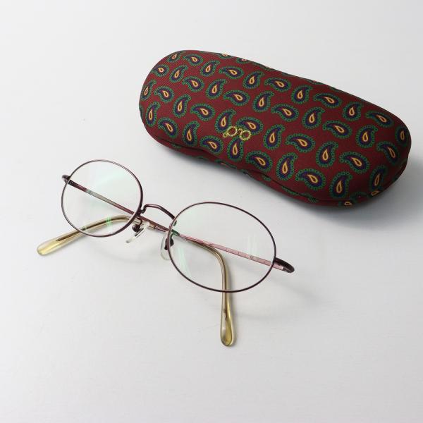 白山眼鏡店 TITANIUM オクタゴングラス メガネ /ベージュ系 ケース付き  