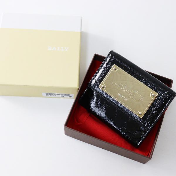 VINTAGE 保管品 バリー BALLY ゴールドプレート エナメルレザー ウォレット ブラック┃折り財布【2400014593778】 Bally（バリー） VINTAGE 保管品 ゴールドプレート エナメルレザー