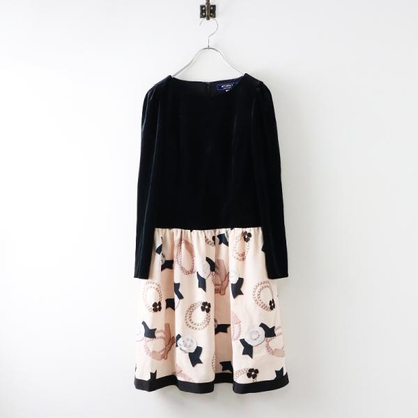 エムズグレイシー M'S GRACY ベロア切替 カメリアパール プリント