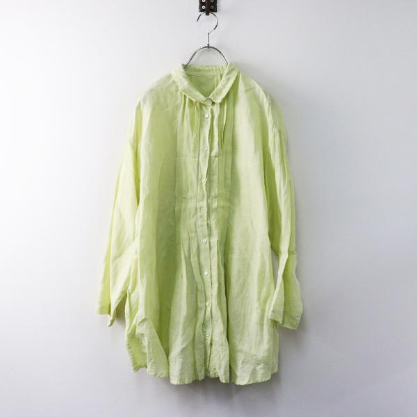 2024SS ネストローブ nest Robe リネン近江晒タックフレアシャツ F