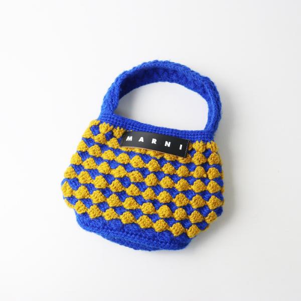 MARNI フラワーマーケット ニット ボート ハンドバッグ 美品 値下げ