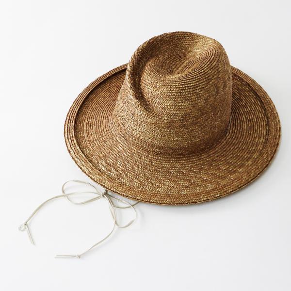 chisaki ブラウン 麦わら帽子 ストロー素材 chisaki ブラウン 麦わら
