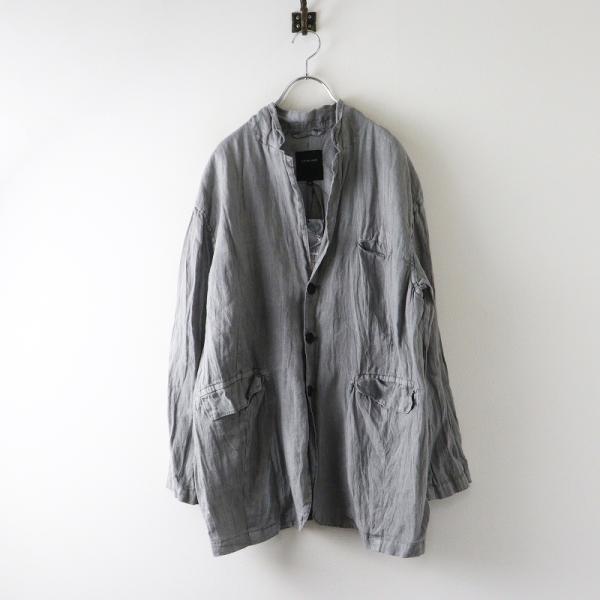 パドカレ　リネンジャケット 未使用 2024SS パドカレ pas de calais リネンキャンバス炭染