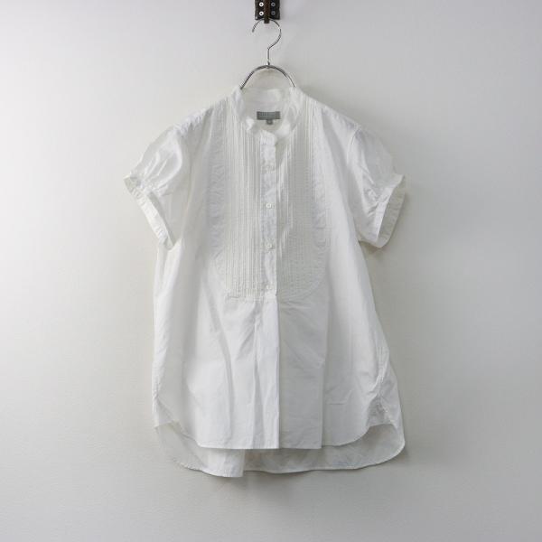 MARGARET HOWELL（マーガレットハウエル）ホワイトフリルシャツ MARGARET HOWELL（マーガレットハウエル） コットンピンタック切替