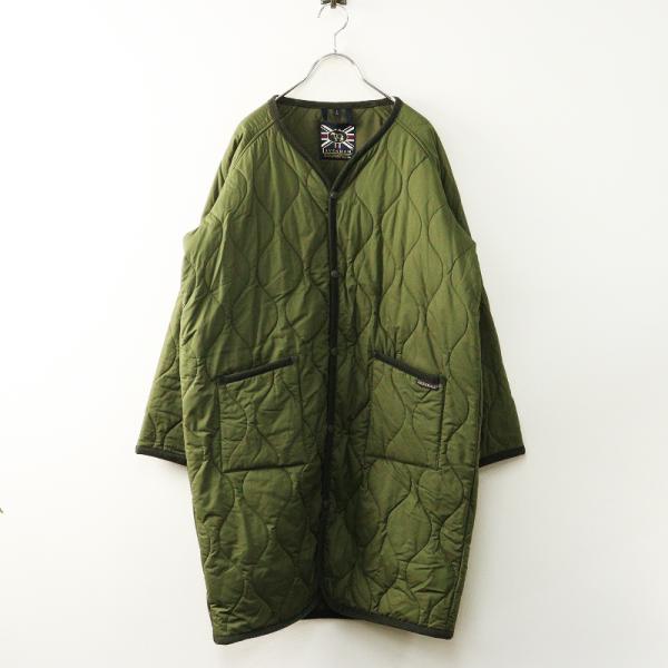 LAVENHAM（ラベンハム） キルティングノーカラーコート 8＼カーキ