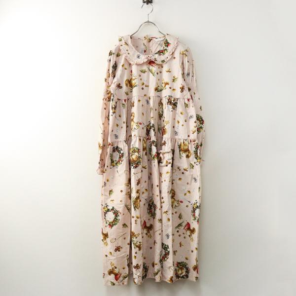 最終値下げ、新品タグつき、ピンクハウス、ミディワンピース、キナリ スウィートメモリーズプリントミディワンピース（ワンピース）｜PINK