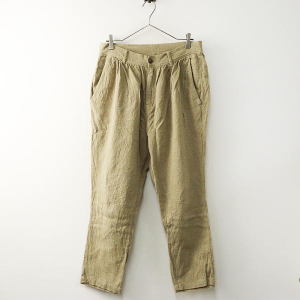 ネストローブ nest Robe リネン ギャザーワイドパンツ‖ベージュ