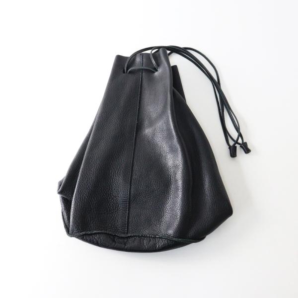 エヴァムエヴァ evam eva レザー巾着バッグ＼ブラック ショルダー