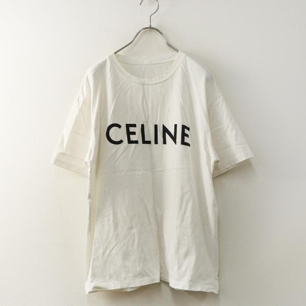 CELINE（セリーヌ） ロゴ クルーネック Tシャツ XS｜オフホワイト
