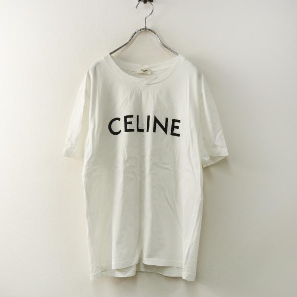 セリーヌ CELINE ロゴ クルーネック Tシャツ XL｜オフホワイト カットソー 半袖 シンプル 定番【2400014767421】 CELINE（セリーヌ） ロゴ クルーネック Tシャツ XL｜オフホワイト