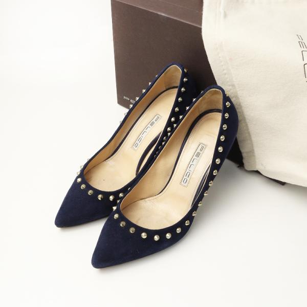 ペリーコ PELLICO スタッズスエードポインテッドトゥパンプス 36