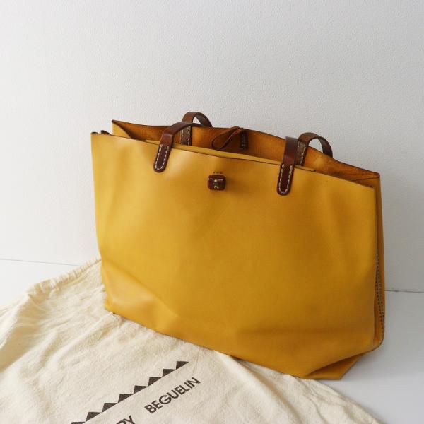 美品 エンリーベグリン オミノ刺繍 グレインレザートートバッグ A4可 e31 エンリーベグリン HENRY BEGUELIN オミノ刺繍 レザートートバッグ