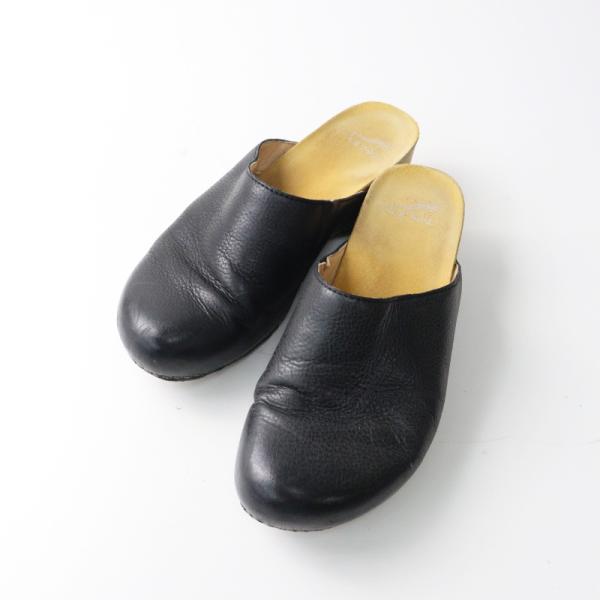dansko ダンスコ レザーサボサンダル 36/23-23.5cm ブラック┃黒 つっ