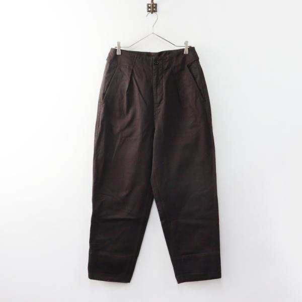 2024SS MHL. マーガレットハウエル MARGARET HOWELL SOFT COTTON DRILL パンツ 3＼ブラウン コットン テーパード【2400015067568】