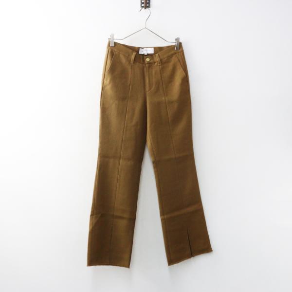 【期間限定価格】美品 クチュールドアダム COUTURE D'ADAM スリットフレアパンツ 34■キャメル カットオフ トラウザーズ【2400015091082】