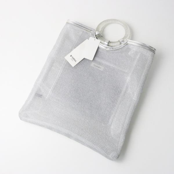 BEAMS購入 Casselini  キャセリーニ メタリックチュールバッグ シルバー┃TOTE BAG かばん【2400015120966】
