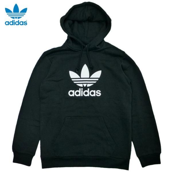 【adidas】アディダス 希少 トレフォイル 刺繍 プルオーバー L相当 黒 adidas Originals ORIGINALS Trefoil Hoodie アディダス オリジナルス