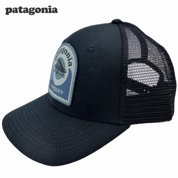 Patagonia Shop Patch Trucker Hat Cardiff パタゴニア ハットパッチ キャップ トラッカー スナップバック ジェフ・マクフェトリッジ 黒 Black カーディフ限定