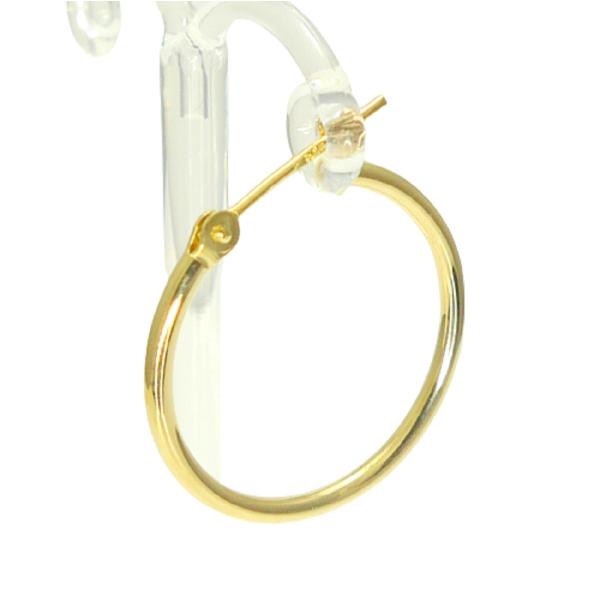 18金 フープピアス 幅1.5mm 外径20mm イエローゴールド 片耳 1個 レディース メンズ シンプル パイプ リング ピアス 爆買