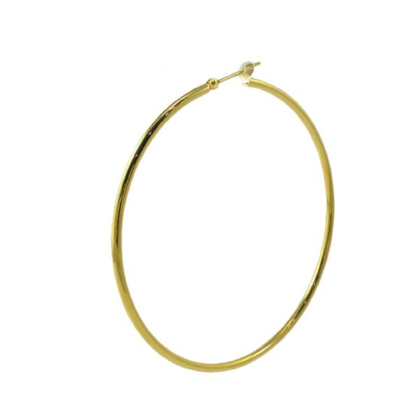 TRIDEA JEWELRY 18金 フープピアス 大きめ 幅2mm 外径60mm