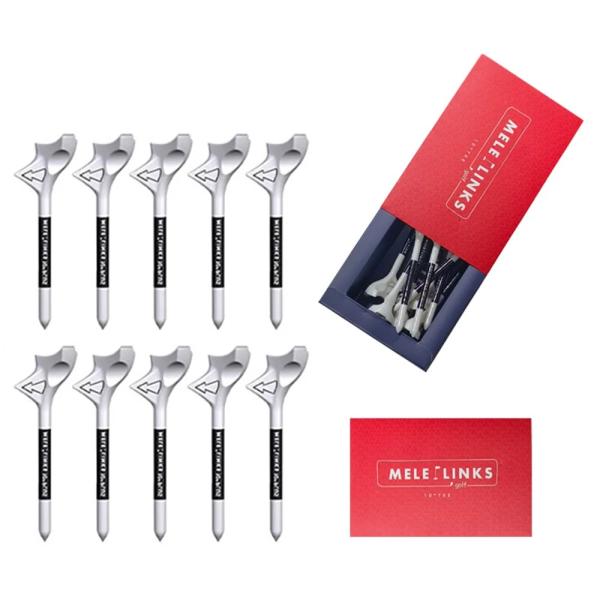 【商品説明】「MELE LINKS 10° PLUS ゴルフティー」は、ティー部分が10度傾斜設計になっており、インパクト時のスピンを軽減、理想的な弾道で狙った方向にまっすぐ飛ばせます。また、球離れがスムーズで、摩擦を減らすことで飛距離アッ...