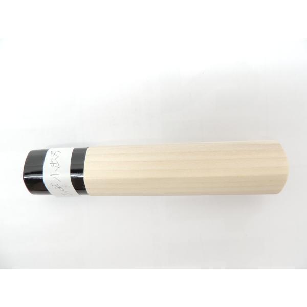 小出刃用　包丁の柄　シノギ付・材質柄 イエローポプラ材 口輪 ６ナイロン樹脂・製品サイズ長さ約１２２ミリ×高さ２１.７ミリ×幅２７ミリ穴の内径約１０.３ミリｘ６.２ミリ1Fキに2重量　１７ｇ・返品、交換はできませんので製品サイズ、写真をよく...