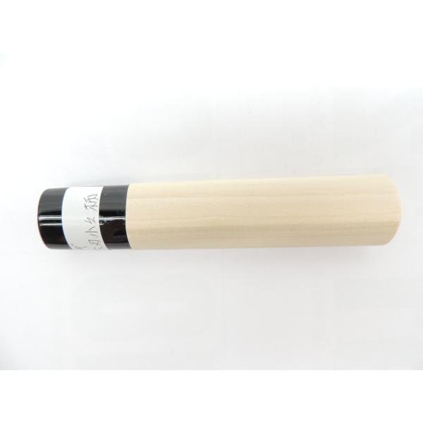 小々出刃用　包丁の柄　シノギ付・材質柄 イエローポプラ材 口輪 ６ナイロン樹脂・製品サイズ長さ約１１５ミリ×高さ１９.７ミリ×幅２４.７ミリ穴の内径約１１ミリｘ５.２ミリ1Fキに2重量　１７ｇ・返品、交換はできませんので製品サイズ、写真をよ...