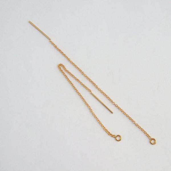 14KGF アメリカン ピアスチェーン80mm ボックス(ベネチアン) 　7ペア 14KGF アメリカン ピアスチェーン80mm ボックス(ベネチアン) 7ペア