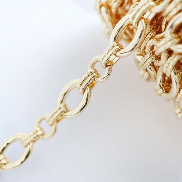 金アレ対応 真鍮製 切替デザイン チェーン 9×2mm 切り売り 約18cm